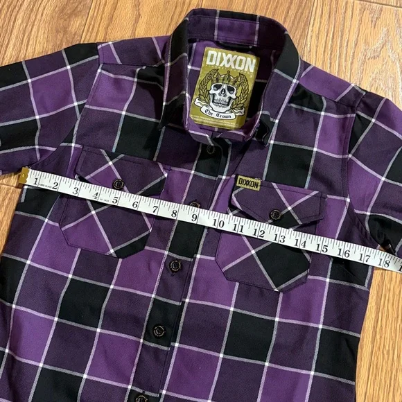 Dixxon The Crown Flannel Ladies Size Small Purple Plaid - Picture 6 of 7